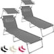 image 9 of Sun Loungers Set of 2 - foldable, sunroof, 4-step backrest, head cushion | Pink | pink | 2