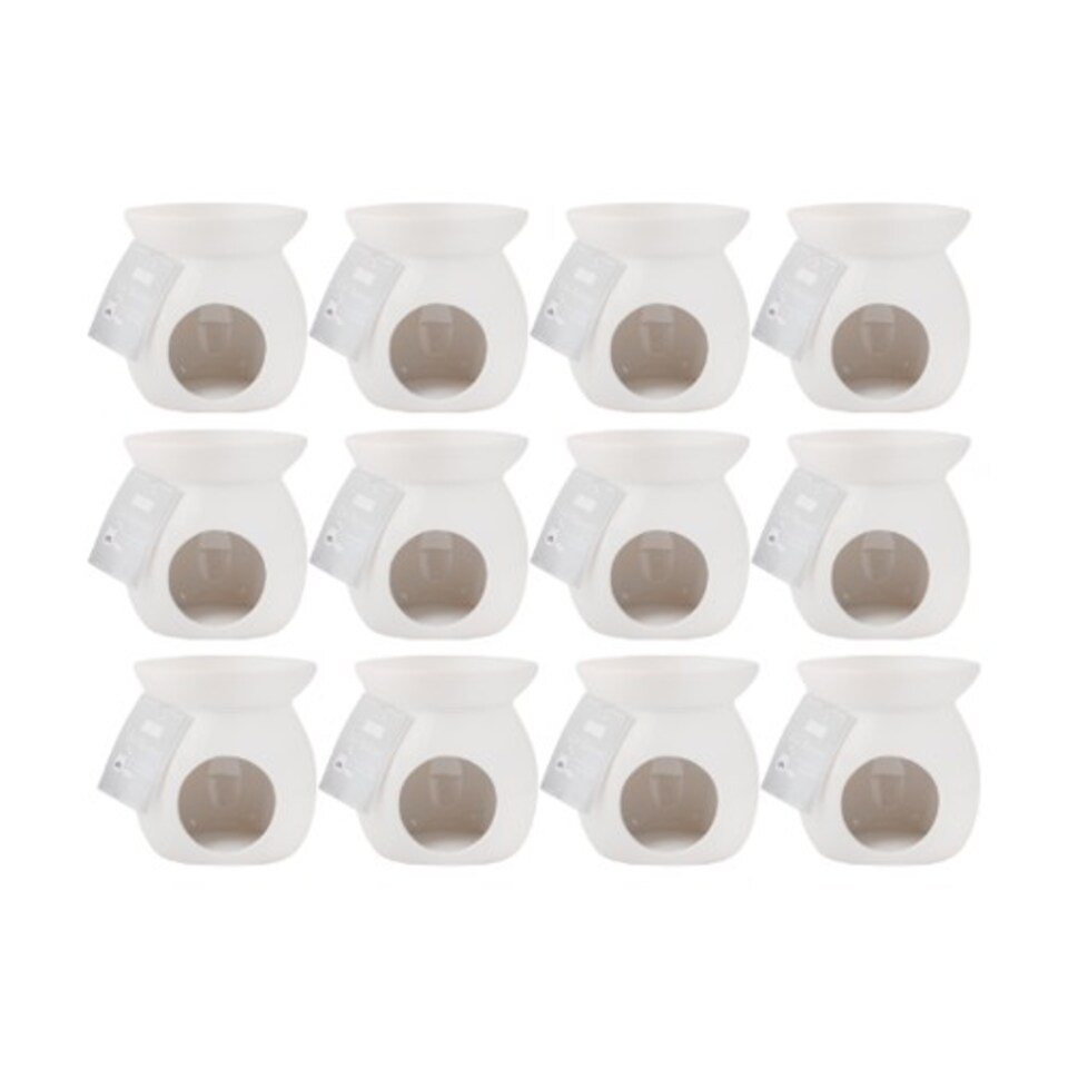 image 1 of White Ceramic Oil Wax Melt Burner 10cm | White | 12 - White | One Size | 12