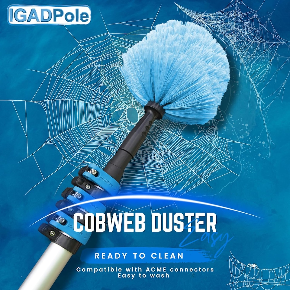 image 1 of IGAD Pole 5m (17ft) Dusting Set: Extension Pole, Squeegee and 3 Dusting Attachments