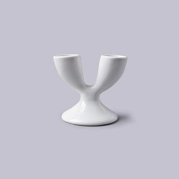 WM Bartleet & Sons Porcelain Double Egg Cup in White