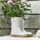 image 2 of White Wellington Boots Plant Pot White