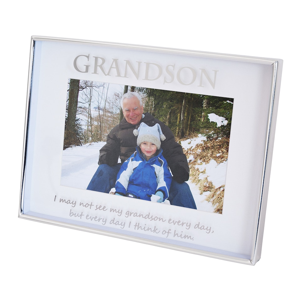 image 1 of Silver Grandson 4x6 Picture Frame for Wall or Table Use | Silver | One Size
