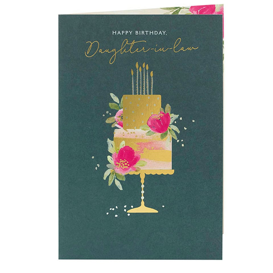 image 1 of Daughter In Law Birthday Card - Foil Cake