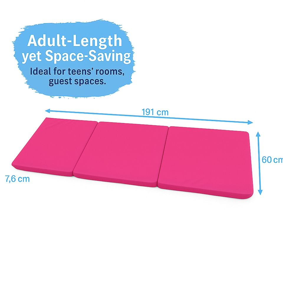 image 1 of House Of Home Adult Fold-Out Z Bed Chair for Kids & Teens Pink