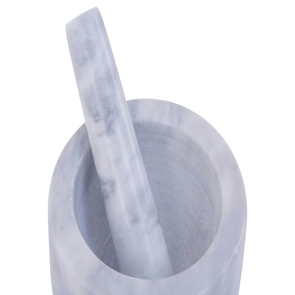 image 1 of Interiors By Premier 250ml Grey Marble Mortar And Pestle, Durable Natural Stone Grinder For Kitchen Use