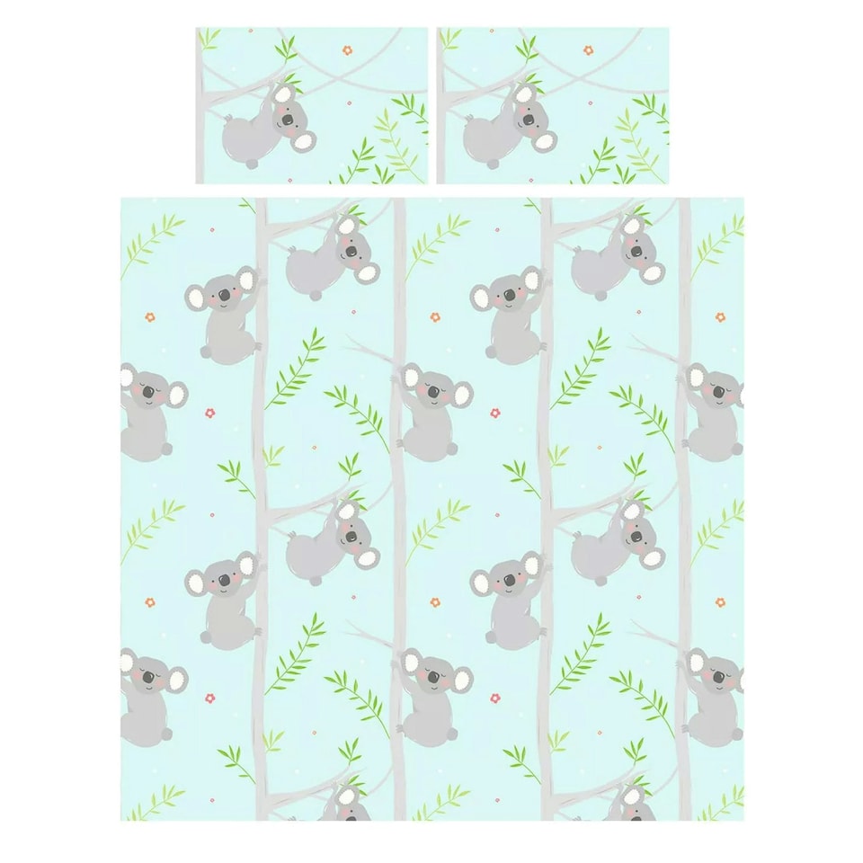 image 1 of Rapport Koala Duvet Cover Set - Blue/Grey - Single | Blue | Single