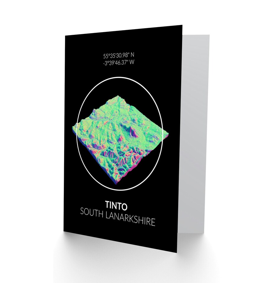 image 1 of Tinto Mountain Topography South Lanarkshire Scottish Scotland Card