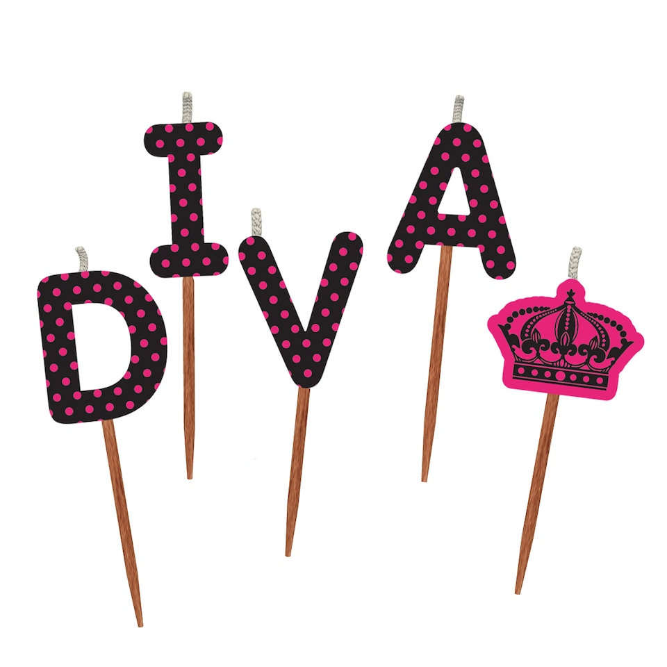 image 1 of Novelty Cake Candle Set - Diva
