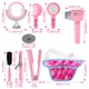 image 4 of 35-Piece Pretend Makeup & Hairdressing Set for Girls - Beauty Salon Role Play Kit with Toy Hairdryer, Mirror & Makeup - Portable Bag Included