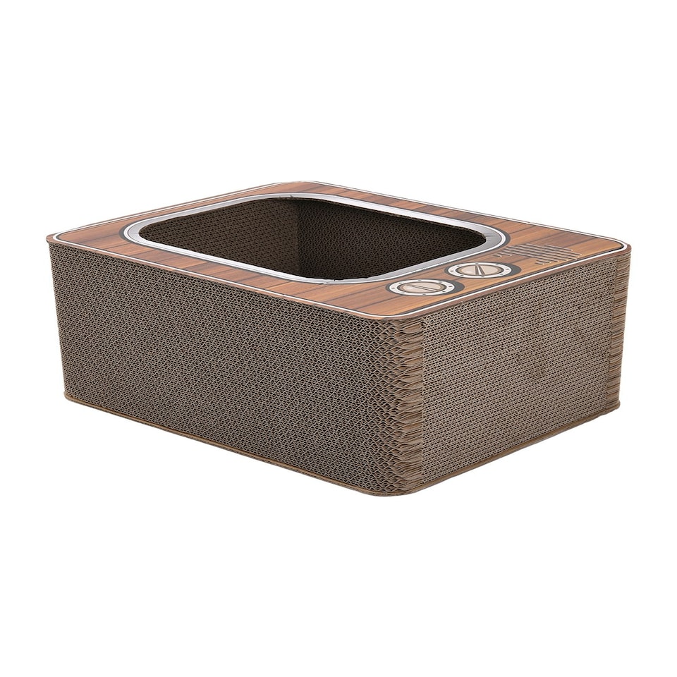 image 1 of Living and Home Cat Scratcher Pet House Bed - TV Shape Design