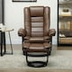 image 8 of HOMCOM Swivel Manual Recliner and Footrest Set PU Leather Chair Brown Brown | Dark Brown