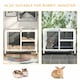 image 7 of PawHut Rabbit Hutch, Bunny Cage 2 Layers with Wheels & Open Roof, Grey