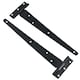 image 5 of 10in / 250mm Heavy Duty T Tee Hinges For Shed + Garden Gates Black Finish 6pc Black