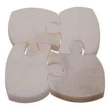 Interiors By Premier Set Of Four Marble Jigsaw Coasters, Durable Natural Stone Coasters For Home & Kitchen