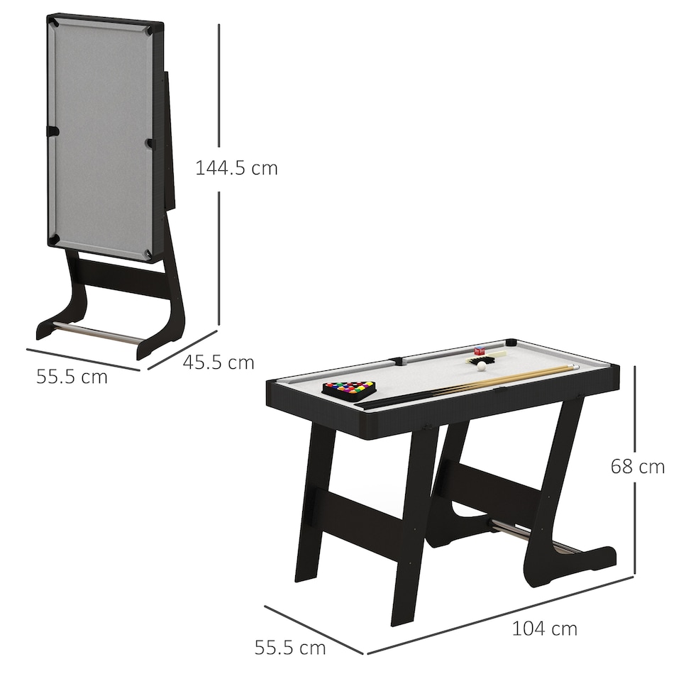 image 1 of SPORTNOW 3.5ft Folding Pool Table Set with Cues, Balls, Chalk, Triangle, Brush