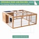 image 4 of PawHut Rabbit Hutch Outdoor, Guinea Pig House, Bunny Run Cage with Openable Top for 1-2 Rabbits, 123 x 120 x 52cm, Yellow