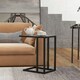 image 7 of HOMCOM C Shape Side Table w/ Wood-Effect Top Grey