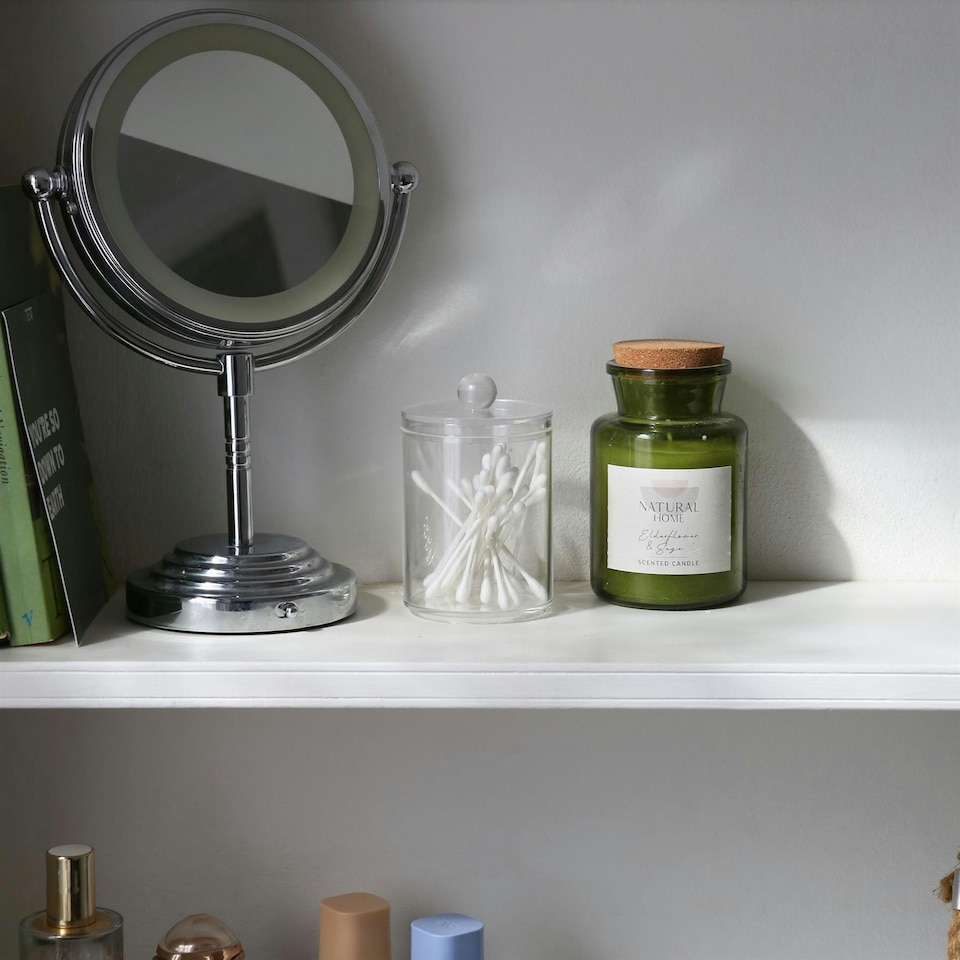 image 1 of Harbour Housewares Reusable Plastic Bathroom Canisters with Clear Lid - Pack of 4