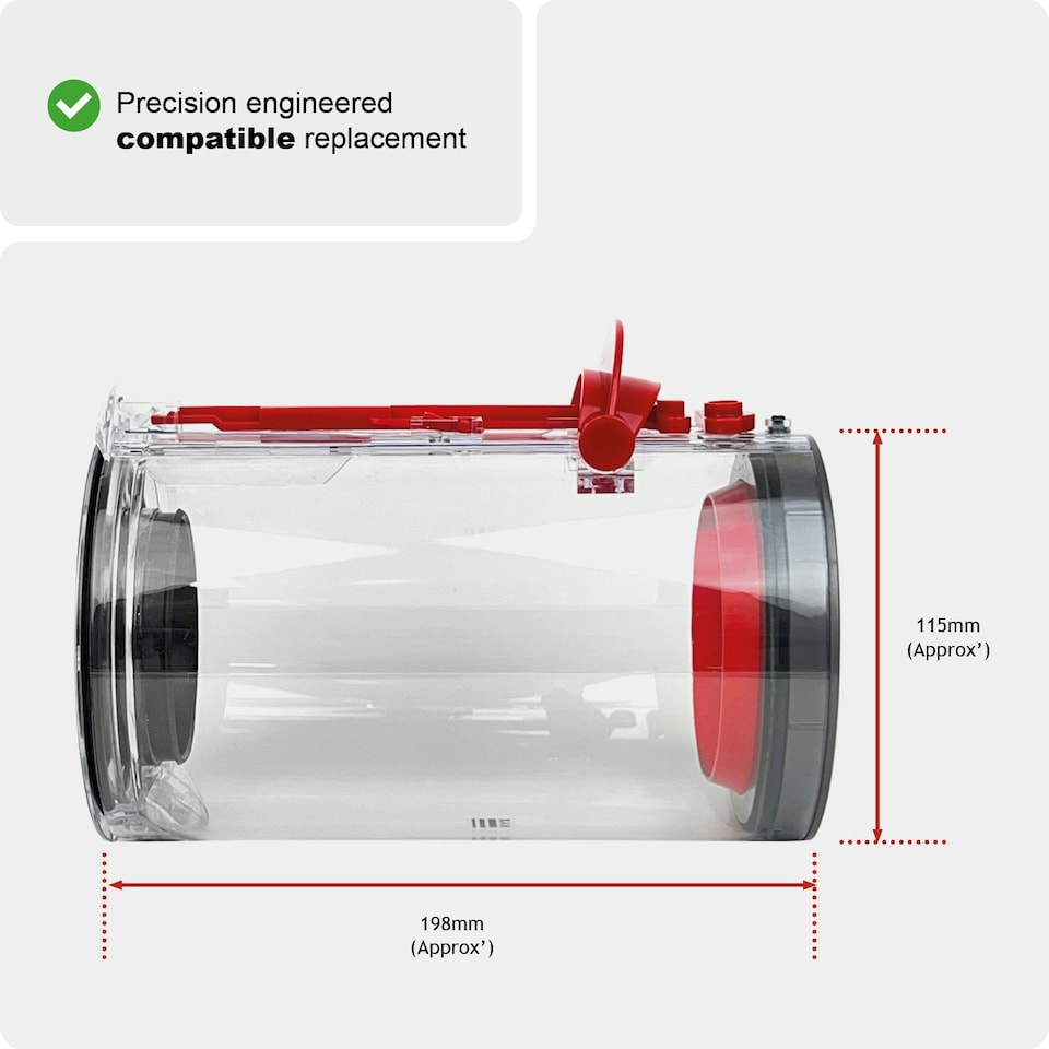 image 1 of SPARES2GO Dust Bin Container for Dyson V10 SV12 Animal Absolute Vacuum