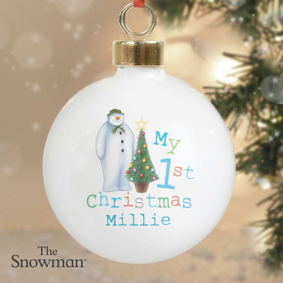 image 1 of Personalised The Snowman My 1st Christmas Bauble