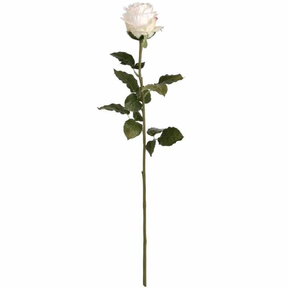image 1 of Traditional Rose Artificial Flower - Fabric/Plastic - L9 x W9 x H71 cm - White