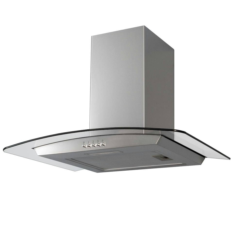 image 1 of SIA CGH60SS 60cm Stainless Steel Curved Glass Chimney Cooker Hood Extractor Fan