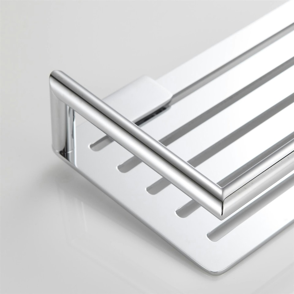 image 1 of Showerdrape Verso Wall Mounted Stainless Steel Chrome Bottle Basket