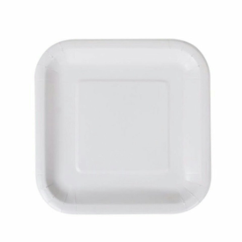 image 1 of Plate set Algon Disposable White Cardboard Squared 20 cm (36 Units) N/A