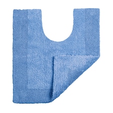 Heavyweight Reversible Pedestal Toilet Mat - Cornish Blue