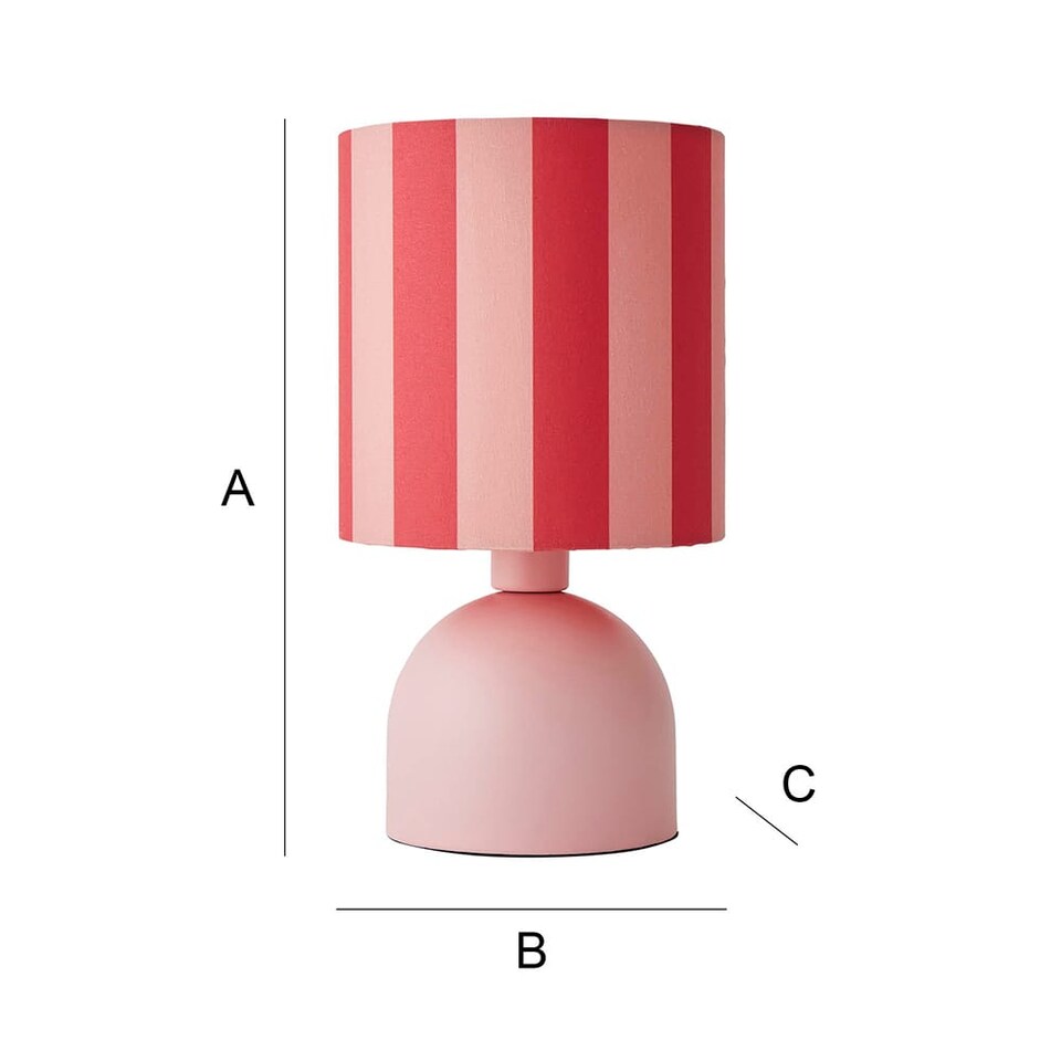 image 1 of ValueLights Miley Pink Stripes Drum Lamp Shade Pale Pink Table Lamp | Pink