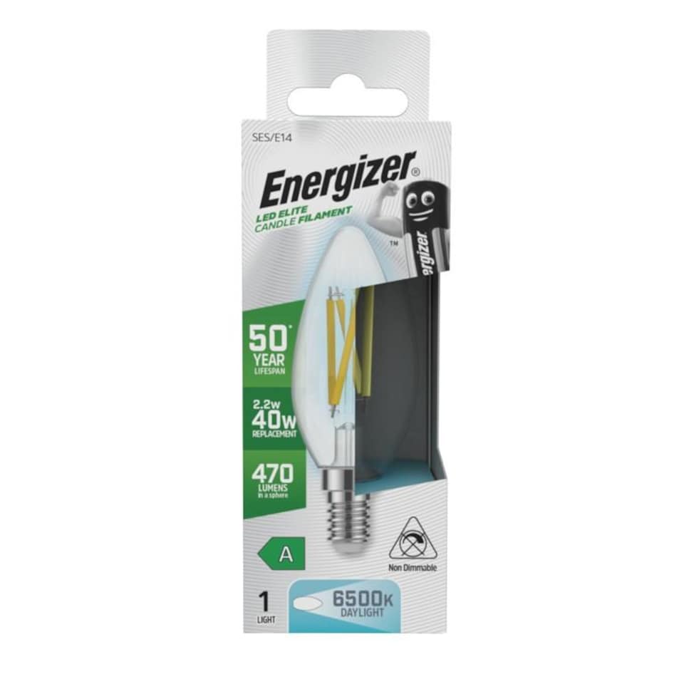 Energizer E14/SES LED Candle Bulb | White | White | 1