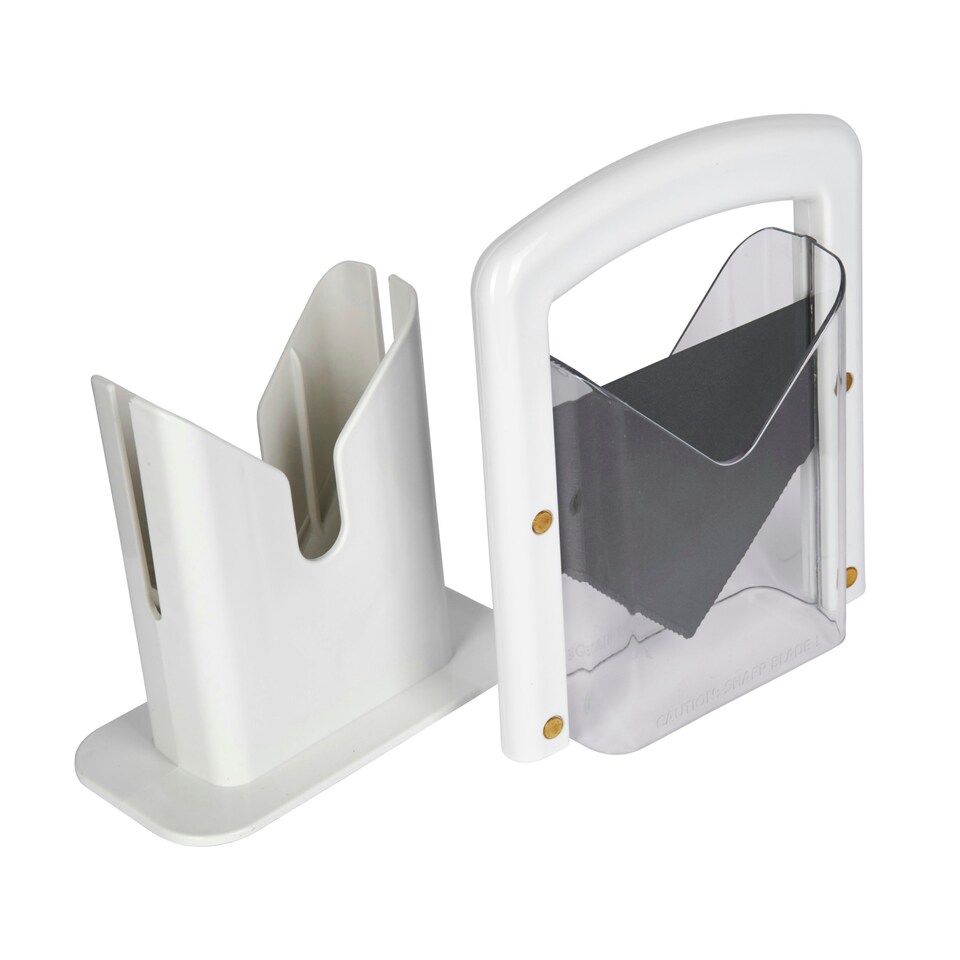 image 1 of KitchenCraft Bagel Slicer White Plastic Carbon Steel