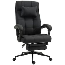 Vinsetto Office Chair with Adjustable Height, Wheels, Footrest, Black