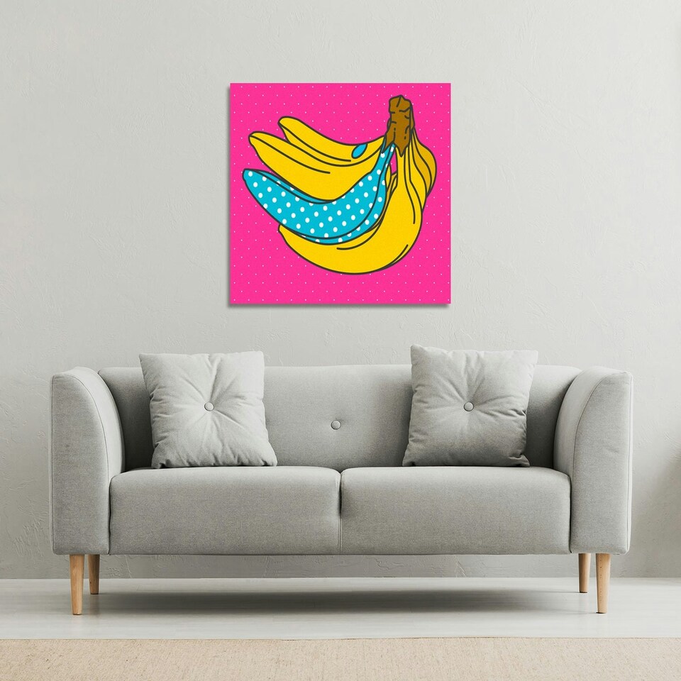 image 1 of Pop art banana (Canvas Print) 114 x 114 x 4cm