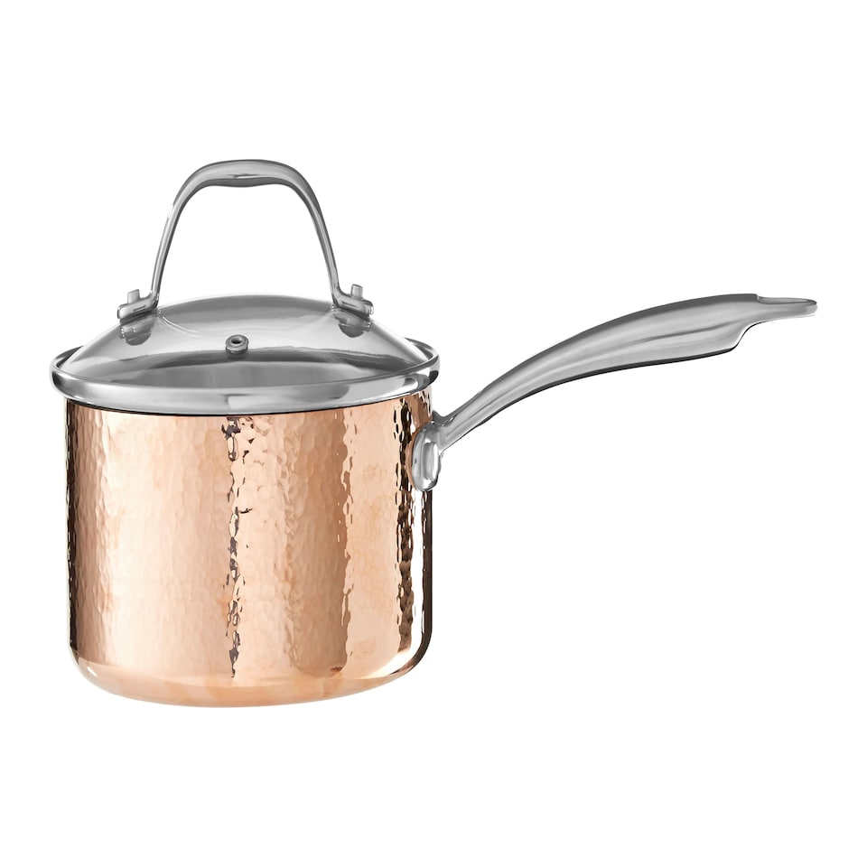 image 1 of Minerva Small Hammered Saucepan Gold