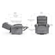 image 8 of Belvoir Grey Fabric Dual Motor Mobility Rise Recliner Chair | Grey | Grey | One Size