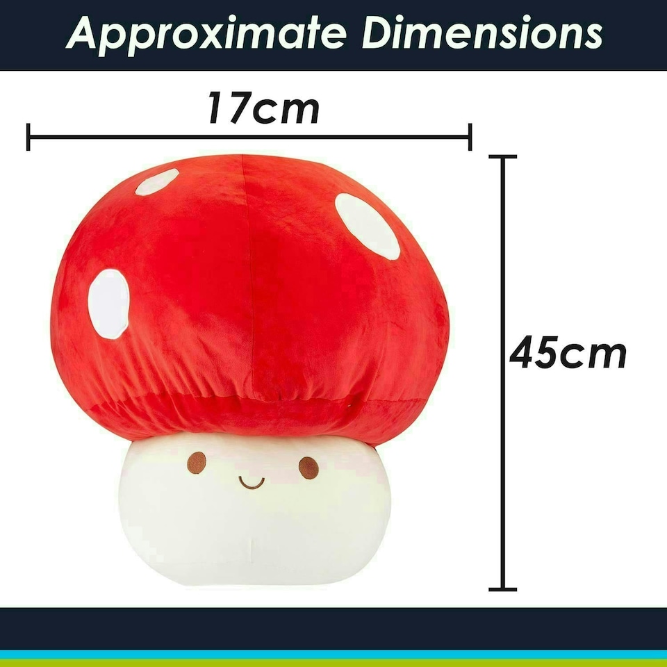 image 1 of Red Mushroom Mochi Soft Toy Cute Plushie Huggable Cuddly Plush 45cm Red