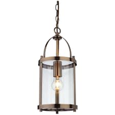 Imperial 1 Light Round Ceiling Pendant Lantern Antique Brass, E27