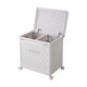image 1 of Living and Home Foldable Laundry Basket with Casters,Multifunctional Storage Bsket- White, M | White | M