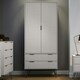 image 1 of Augusta Industrial Style Pine Wardrobe with 2 Doors and 2 Drawers for Bedroom Storage | Grey | Grey | One Size | 1