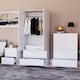 image 4 of Vida Designs Denver 3 Piece Bedroom Set (2 Drawer Large Bedside Chest, 4 Drawer Chest, 2 Door 2 Drawer Wardrobe), White | White | White | L | 3