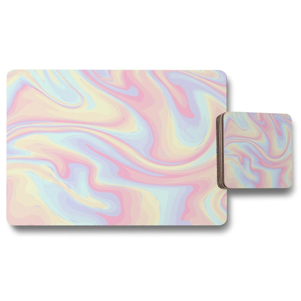 image 1 of Colorful marble (Placemat & Coaster Set)