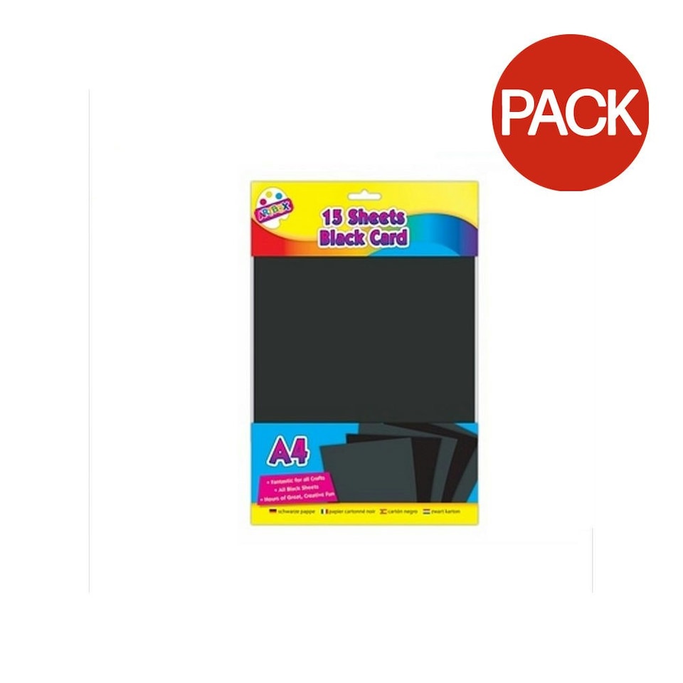 ArtBox A4 Card (Pack of 15) - Black - One Size