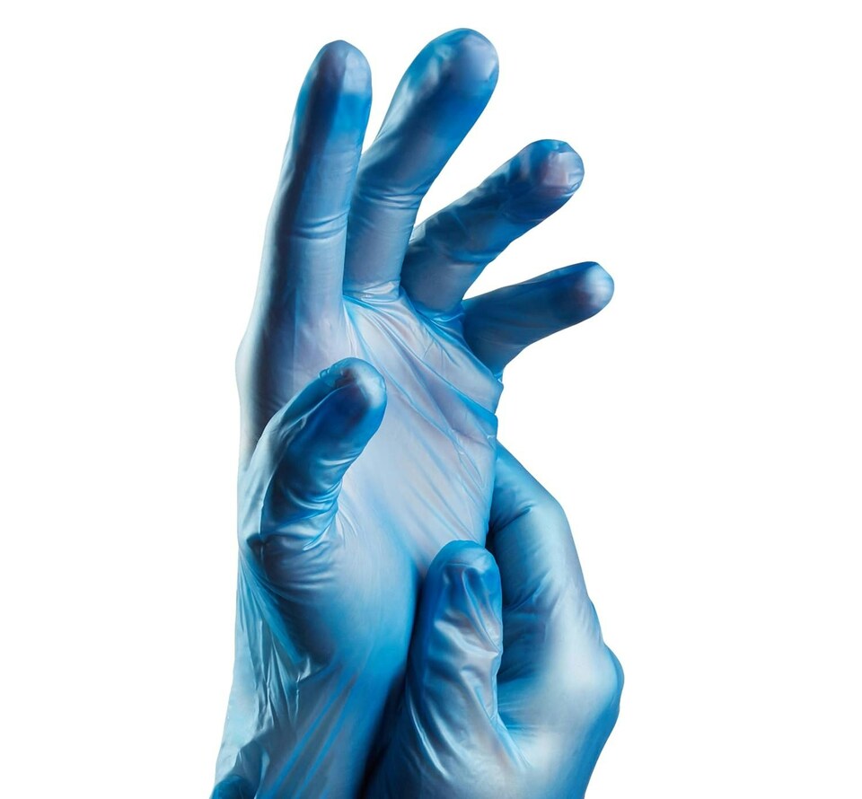 image 1 of Touchguard Blue Vinyl Powder Free Gloves - Box of 100x