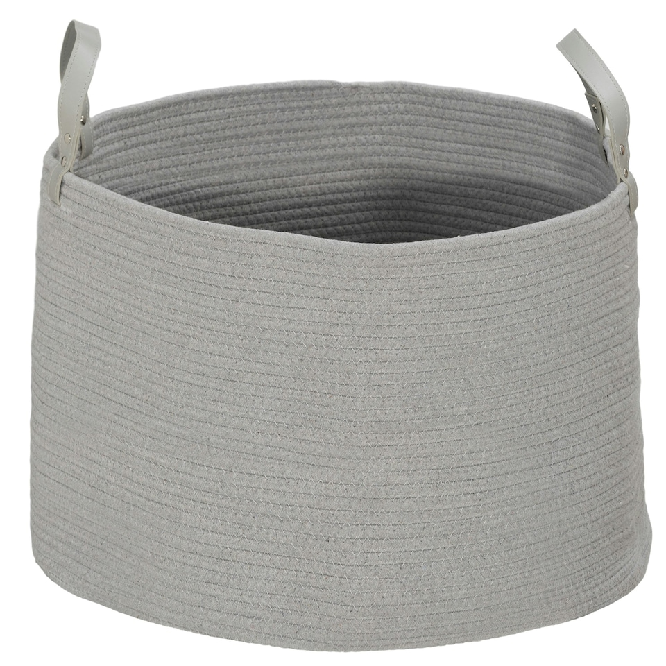 image 1 of HOMCOM 88L Cotton Rope Laundry Basket with Handles for Pillows Clothes Grey