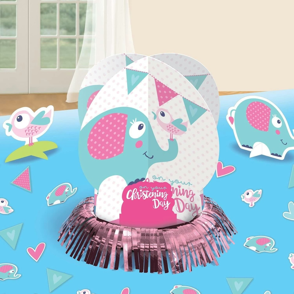 Amscan Christening Decoration Set - Blue/Pink/White - One Size