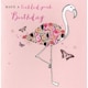 image 2 of Open Birthday Card FLAMINGO, Button Up by Second Nature