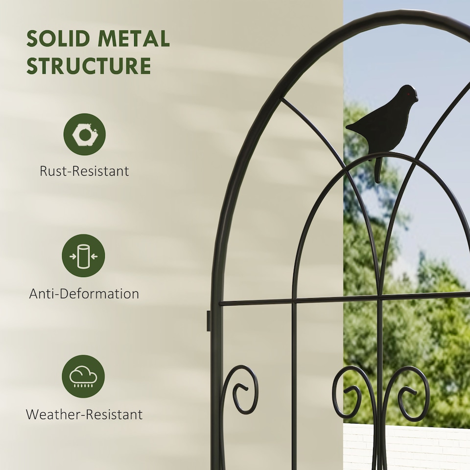 image 1 of Outsunny Set of 2 Metal Garden Trellis, Outdoor Trellis Panels, 150 x 50cm | Black | 1