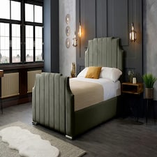 Nelson Plush Grey Double Bed Frame - Grey