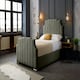 image 1 of Nelson Plush Grey Double Bed Frame - Grey